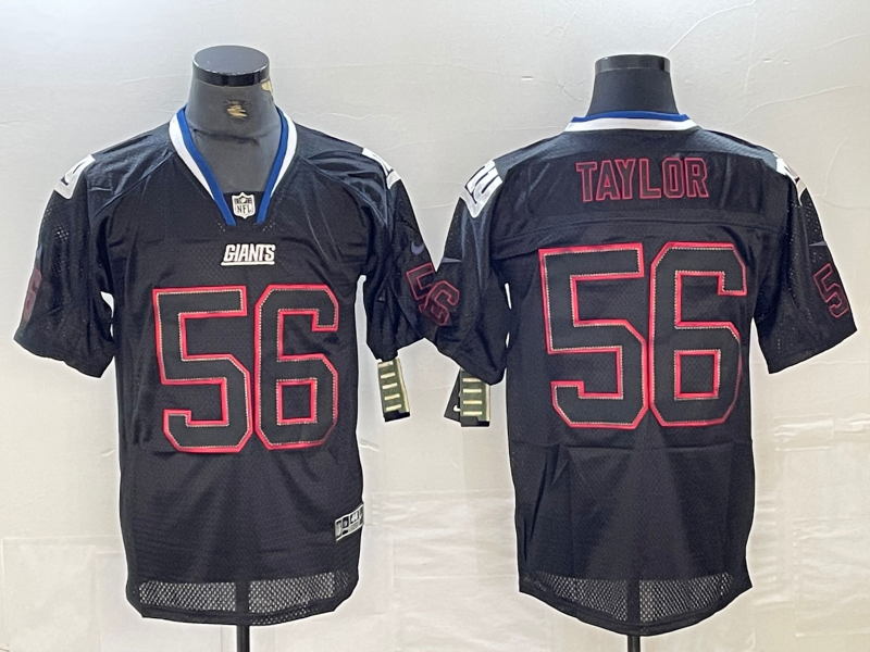 Men's New York Giants Lawrence Taylor #56 Black Jersey